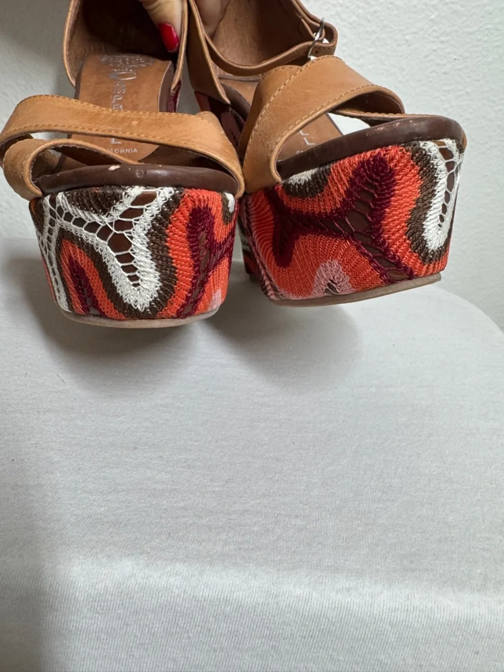 Jeffrey Campbell Bradshaw Ibiza Tan Brown Ankle Strap Wedge Open Toe Sandals 7.5 - Picture 10 of 16